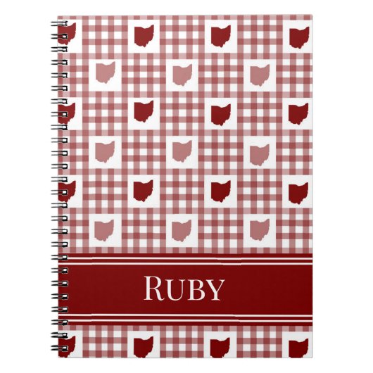 Ohio Rode Gingham Notitieboek (Voorkant)