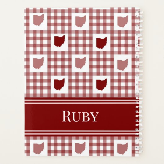 Ohio Rode Gingham Planner (Achterkant)
