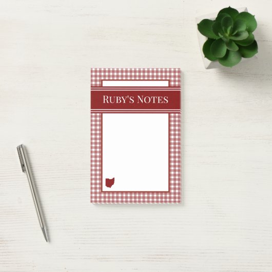 Ohio Rode Gingham Post-it® Notes (Kantoor)
