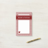 Ohio Rode Gingham Post-it® Notes (Op bureau)