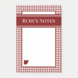 Ohio Rode Gingham Post-it® Notes