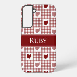 Ohio Rode Gingham Samsung Galaxy Hoesje
