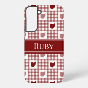 Ohio Rode Gingham Samsung Galaxy Hoesje