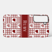 Ohio Rode Gingham Samsung Galaxy Hoesje (Achterkant horizontaal)