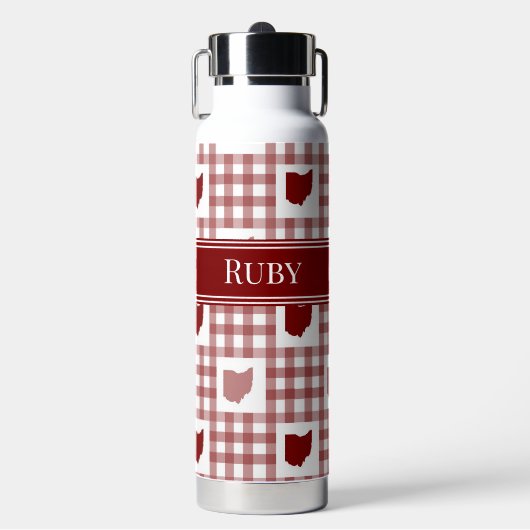 Ohio Rode Gingham Waterfles (Voorkant)