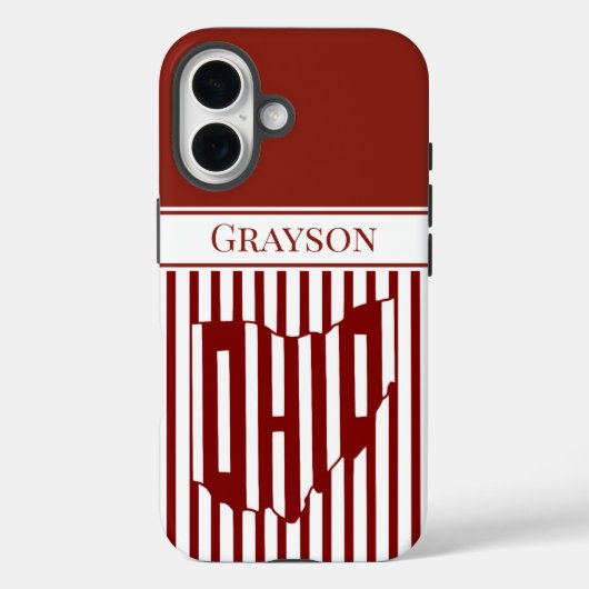 Ohio Rode Streep Case-Mate iPhone Case (Achterkant)