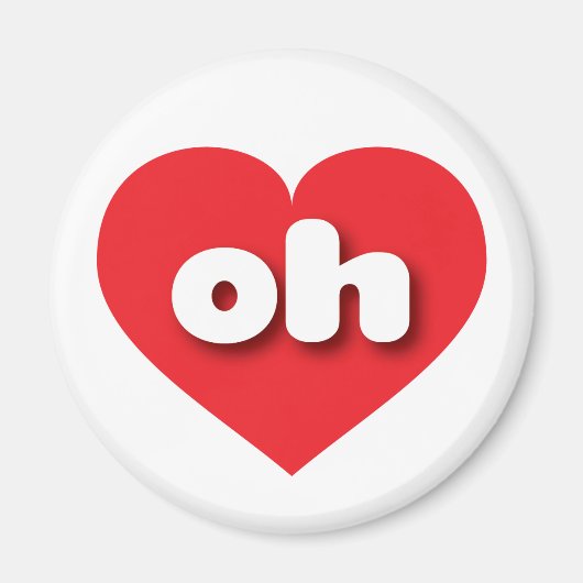 Ohio-rood hart - Ik hou van oh Magneet (Voorkant)