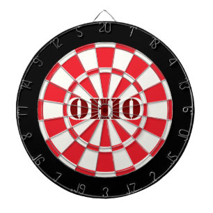 OHIO rood zwart en wit Dartbord
