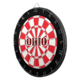 OHIO rood zwart en wit Dartbord (Voorkant Rechts)