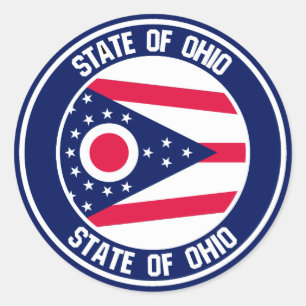 Ohio Round Embleem Ronde Sticker