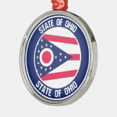 Ohio Round Emblem Metalen Ornament (Links)