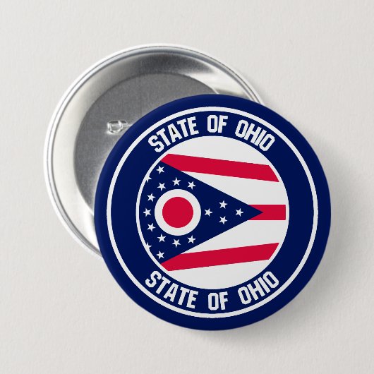 Ohio Round Emblem Ronde Button 7,6 Cm (Voorkant /achterkant)