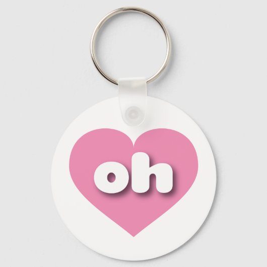 Ohio roze hart - Ik hou van oh Sleutelhanger (Voorkant)