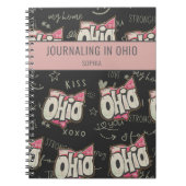 Ohio roze zwarte journaling schetsen Notitieboek (Voorkant)