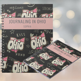 Ohio roze zwarte journaling schetsen Notitieboek
