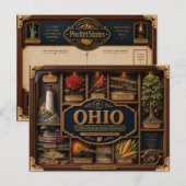Ohio-schaduwdoos 3D figuur staat Briefkaart (Voorkant / Achterkant)