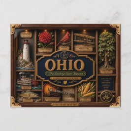 Ohio-schaduwdoos 3D figuur staat Briefkaart