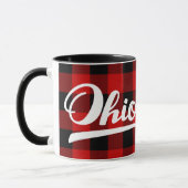 Ohio Script Red Buffalo Check Pattern Souvenir Mok (Links)