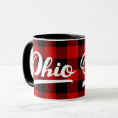 Ohio Script Red Buffalo Check Pattern Souvenir Mok (Voorkant links)