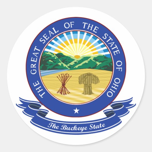 Ohio Seal Ronde Sticker (Voorkant)