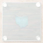 Ohio Shape Blauwgroen Glazen Onderzetter (Achterkant)