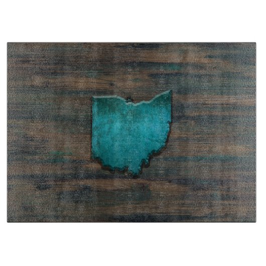 Ohio Shape Blauwgroen Snijplank (Voorkant)