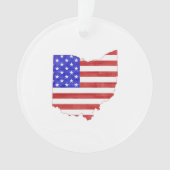 Ohio Shaped American Flag Buckeye Patriotic Ohioan Ornament (voorkant)