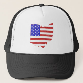 Ohio Shaped American Flag Patriotic Ohioan Buckeye Trucker Pet