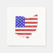 Ohio Shaped American Flag Patriotic Paper Party Servetten (Voorkant)