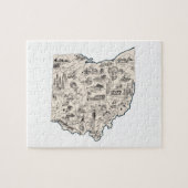 Ohio Shaped Buckeye  Ohioan Afbeelding Map Legpuzzel (Horizontaal)