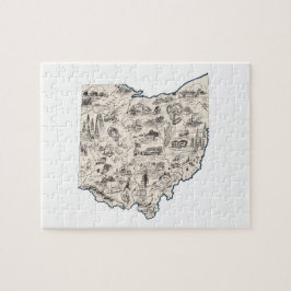 Ohio Shaped Buckeye Ohioan Afbeelding Map Legpuzzel
