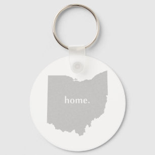 Ohio Shaped Grey met Home Buckeye State Ohioan Sleutelhanger