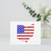 Ohio Shaped Patriotic Ohioan American Flag Buckeye Briefkaart (Staand voorkant)