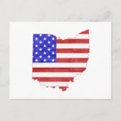 Ohio Shaped Patriotic Ohioan American Flag Buckeye Briefkaart (Voorkant)