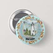 Ohio Shells Lighthouse pin-knop Ronde Button 5,7 Cm (Voorkant /achterkant)