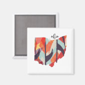 Ohio silhouet hand belettering magneet (Voorkant / Achterkant)