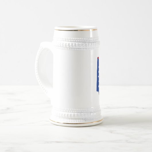 Ohio Silhouette Map - Vlaggen Bierpul (Voorkant links)