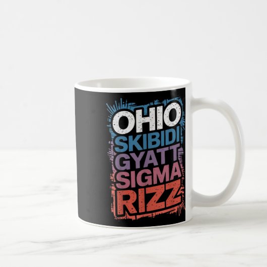 Ohio Skibidi Gyatt Sigma Rizz Gen Slang Rizz Funny Koffiemok (Rechts)