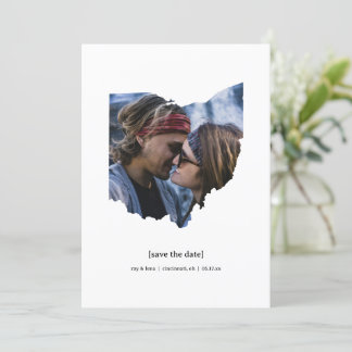 Ohio Sla de datum fotokaart op Save The Date