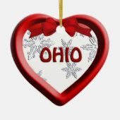 Ohio Snowflake Heart-kerstversiering Keramisch Ornament (Voorkant)