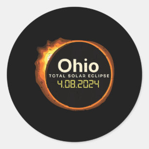 Ohio Solar Eclipse 2024 Totality April 8 Mannen Vr Ronde Sticker
