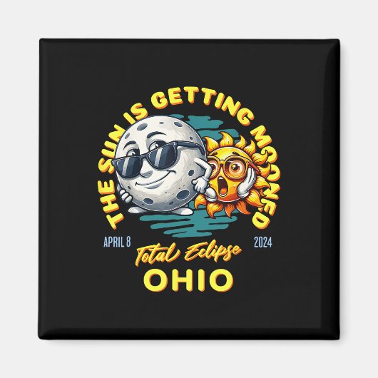 Ohio Solar Eclipse Apr 8 2024 Zon krijgt Moone Magneet (Voorkant)