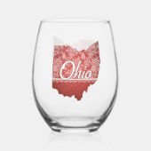 Ohio Souvenir Gift Wijnglas Zonder Voet (Achterkant)