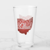 Ohio Souvenir Glass Red Polka Dot State Kaart Glas (Voorkant)
