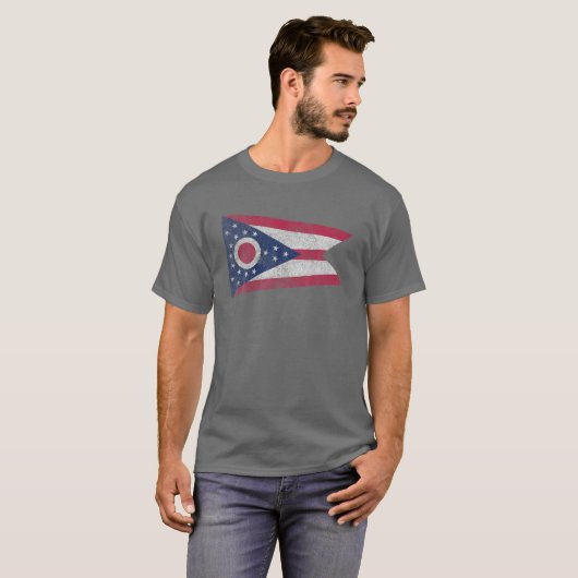 Ohio Souvenir State Flag Travel Home Pride Roots G T-shirt (Voorkant volledig)