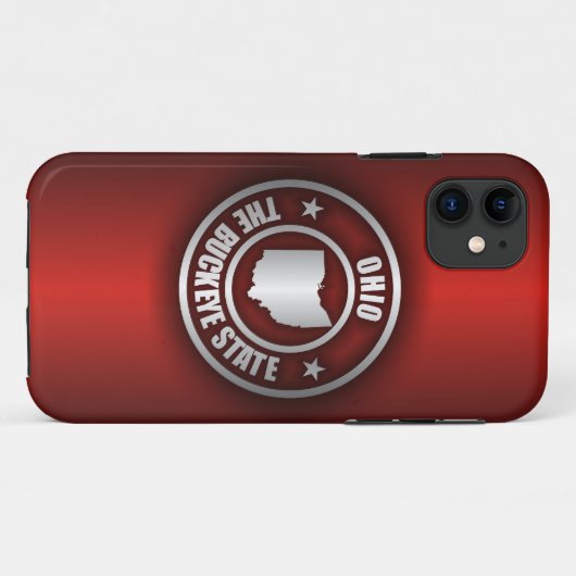 Ohio-staal (rood) Case-Mate iPhone case (Achterkant (horizontaal))