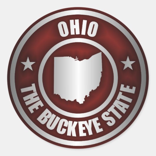 Ohio-staal (rood) ronde sticker (Voorkant)