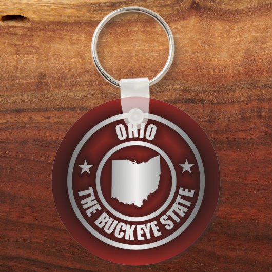 Ohio-staal (rood) sleutelhanger (Voorkant)