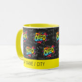 Ohio staat buckeyes zwart geel graffiti Mok (Voorkant links)