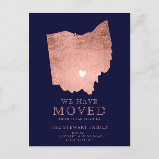 Ohio staat kaart marine roos goud verhuizen (Voorkant)